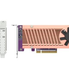 Qnap QM2-2P-384A, 2x  M.2 2280/22110 M.2 PCIe (Gen3 x4) SSDs; PCIe Gen3 x8, Low-profile/Full-height