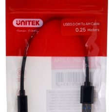 UNITEK KABEL USB-C - USB-A 3.1,M/M,0,25M, Y-C490BK