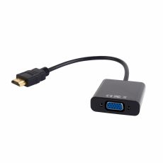 Adapter GEMBIRD A-HDMI-VGA-03 (HDMI M - D-Sub (VGA) F; 0,15m; kolor czarny)