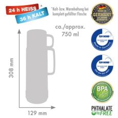 ROTPUNKT TERMOS SZKLANY POJ. 0,750 L, POLAR-EL.-SU