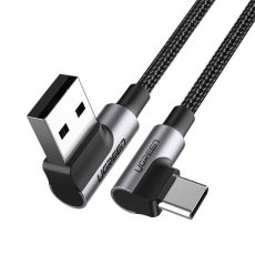 Ugreen kątowy kabel USB - USB Typ C Quick Charge 3.0 QC3.0 3 A 1m US176 (szary)