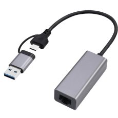 GEMBIRD ADAPTER USB TYP 3.1 + USB-C -> LAN RJ45 GIGABIT 15CM