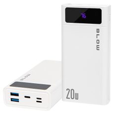BLOW POWER BANK 20000MAH QC+PD 20W + LIGHTNING BIAŁY PB20E