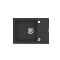 Czarny zestaw zlew z baterią - zlewozmywak Maidsinks Bali (62x44) 1B 1D czarny + Bateria Lungo czarna