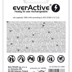 EVERACTIVE AKUMULATORKI R03/AAA NI-MH 550 MAH INFINITY LINE - BLISTER 4 SZTUKI EVHRL03-550