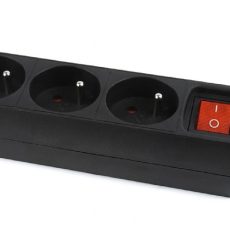 Listwa zasilająca ENERGENIE EG-PSU3F-01 (3 x Typ E; 10 A; 0,6m; kolor czarny)