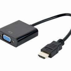 Adapter GEMBIRD A-HDMI-VGA-04 (HDMI M - D-Sub (VGA) F; 0,15m; kolor czarny)