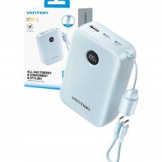 Powerbank Vention 20000mAh 2 x USB-C 1x USB-A z wyświetlaczem 22,5W niebieski