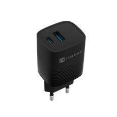 NATEC ŁADOWARKA RIBERA GAN 1X USB-A + 1X USB-C 30W CZARNA NUC-2141