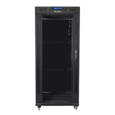 LANBERG SZAFA STOJĄCA RACK 19" 27U 600X600 DRZWI SZKLANE LCD CZARNA FF01-6627-12BL (FLAT PACK)