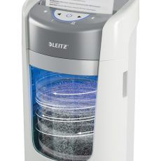 Niszczarka Leitz IQ OptiMax Home Office 225, 15l, P5, 6 kartek, Automatyczny Start/Stop, Funkcja cofania, Obrotowy pojemnik - 33% większa pojemność na ścinki