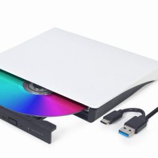 GEMBIRD ZEWNĘTRZNA NAGRYWARKA DVD 8X, CD 24X USB 3.1 SLIM CZARNO-BIAŁA