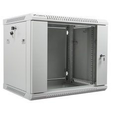 Szafa jednosekcyjna Lanberg WF01-6409-10S (9U; 500mm / 600mm / 450 mm; wisząca; Szklane; 19''; kolor szary)