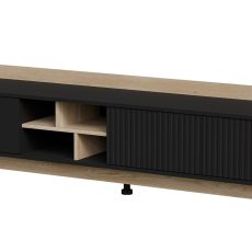 Szafka RTV PORTO 3D 190x38x50 dąb/czarny