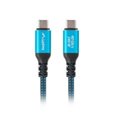 LANBERG KABEL USB-C M/M USB4 0.5M 240W 8K 60HZ CZARNO-NIEBIESKI