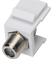 Alantec Adapter typu keystone ze złączem F, kolor biały (MKA-F-B-CON-F)