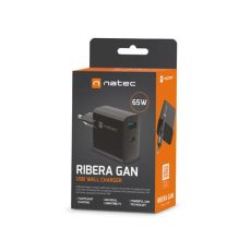 NATEC ŁADOWARKA NATEC RIBERA GAN 1X USB-A + 1X USB-C 65W CZARNA NUC-2145