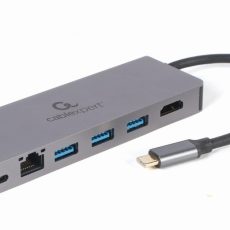 GEMBIRD MULTI ADAPTER USB TYP-C 5W1 HUB, HDMI, CZYTNIK KART, LAN, PD - 100W)