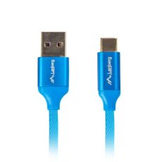 Kabel Lanberg Premium QC 3.0 CA-USBO-22CU-0018-BL (USB 2.0 typu A M - USB typu C M; 1,8m; kolor niebieski)