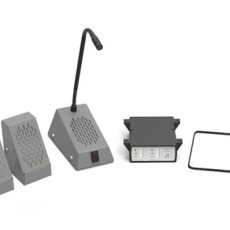 CONTACTA INTERKOM STS-K002L-B, ZESTAW (WZMACNIACZ, MODUŁ DLA INTERESANTA ORAZ OBSŁUGI, ZASILACZ, PĘTLA INDUKCYJNA), CZARNY