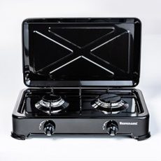 Kuchenka gazowa nastawna 2-palnikowa Ravanson K-02TB (czarny)