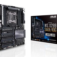ASUS WS X299 SAGE/10G, 1x 066, Intel X299,  8x DIMM DDR4 4200(O.C.)/2933 Non-ECC, 7 x PCIe 3.0, 2x M.2, 8x SATA, 1x U.2, Intel Rapid Storage Technology Raid 0;1;5;10, 2x10Gb Intel X550-AT2, Realtek ALC S1220A,  6x USB 3.1 Gen 1, 2x USB 3.1 Gen 2, ASUS Con