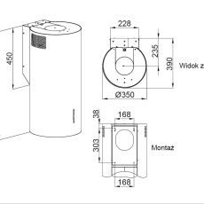 Okap przyścienny tuba MAAN Elba2 W835 czarny