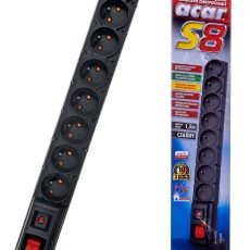 Listwa zasilająca Acar S8 (1,5m ; czarny)