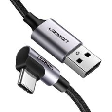 Ugreen kabel USB-A (prosty) / USB-C (kątowy) 3A 2m US284 (szary)