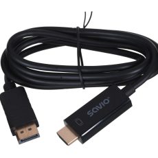Kabel SAVIO CL-56 (DisplayPort M - HDMI Typ A; 1,5m; kolor czarny)