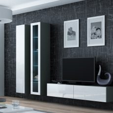 Szafka RTV VIGO '140' 30/140/40 szary/ biały połysk