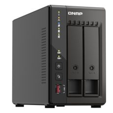 Qnap TS-253E-8G, Tower, 2 x 2.5"/3.5" SATA, Intel Celeron J6412 4C/4T, 8 GB DDR4 onboard not expandable, 2 x 2.5GbE, External adapter (PSU)