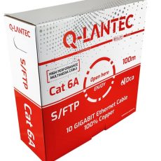 Q-LANTEC Kabel S/FTP kat.6A, sieciowy, skrętka, LSOH, Dca 4x2x23 AWG, 10Gb/s, szary, 100m (KIS6ALSOH100DQ)