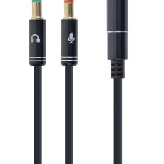 Kabel GEMBIRD CCA-418M (Mini Jack x2 M - 4-Pin, Jack stereo 3,5 mm F; 0,20m; kolor czarny)
