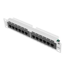Patch panel Lanberg PPU6-9012-S (1U; 10"; kat. 6; UTP; 12xRJ-45)