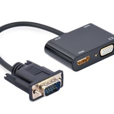 GEMBIRD KONWERTER SYGNAŁU VGA DO HDMI + VGA 0,15M, CZARNY