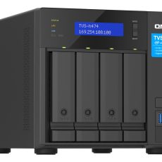 Qnap TVS-h474-PT-8G, Tower, 4 x 2.5"/3.5" SATA , Intel Pentium Gold G7400 2C/4T, 8GB (1x 8GB) DDR4 SODIMM (Max. 128GB), 2 x 2.5GbE, Single PSU, 250W