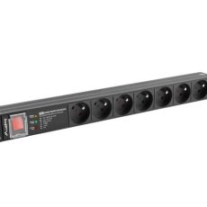 LANBERG LISTWA ZASILAJĄCA RACK PDU PRO 19" (1U, 16A, 7X 230V PL, 2M, CZARNA) PDU-PRO-07E-0200-BK