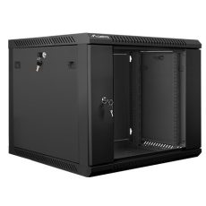 Szafa jednosekcyjna Lanberg WF01-6609-10B (9U; 500mm / 600mm / 600 mm; wisząca; Szklane; 19''; kolor czarny)
