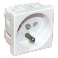 Alantec Gniazdo elektryczne 45x45, białe - 2P+Z (PZ01B)