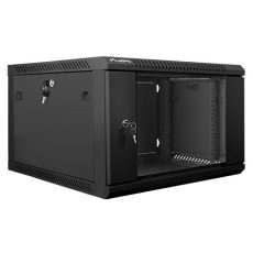 Szafa jednosekcyjna Lanberg WF01-6606-10B (6U; 368mm / 600mm / 600 mm; wisząca; Szklane; 19''; kolor czarny)