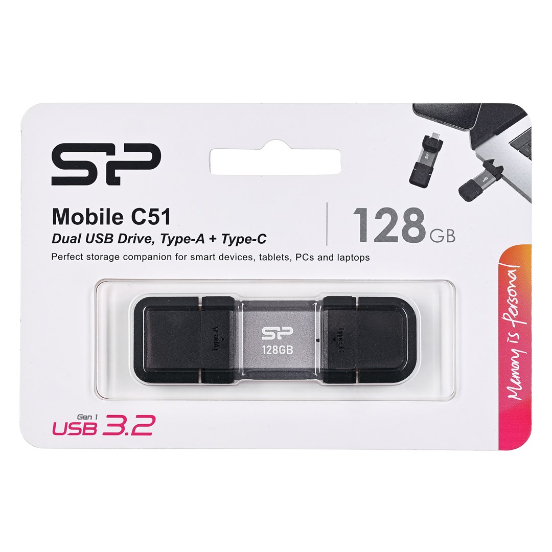 Silicon Power C51 128GB USB-A USB-C Silver