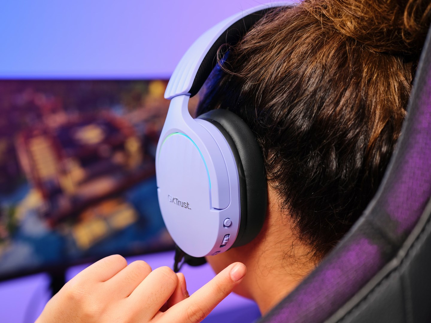 Słuchawki gamingowe Trust GXT 491P FAYZO WIRELESS Purple