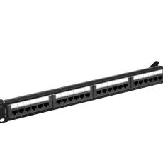LANBERG PATCH PANEL 24 PORT 1U 19" KAT.6A UTP CZARNY PPUA-1024-B