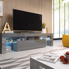 Szafka RTV TORO 158 szary/ szary połysk