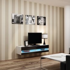 Szafka RTV VIGO NEW '140' 30/140/40 biały/czar.poł