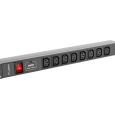 LANBERG LISTWA ZASILAJĄCA RACK 19" PDU PDU-08I-0200-C20-BK (1U, 16A, 8X IEC C13, 2M, WTYK C20)