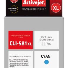 Activejet ACC-581CNX Tusz (zamiennik do drukarki Canon CLI-581XLC; Supreme; 11,70 ml; niebieski)