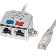 Adapter Lanberg AD-0026-S (RJ45 M - 2 x RJ45 F; kolor szary)