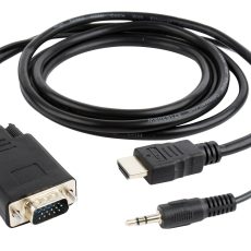 Adapter GEMBIRD A-HDMI-VGA-03-10 (HDMI M - D-Sub (VGA), Jack stereo 3,5 mm M; 3m; kolor czarny)